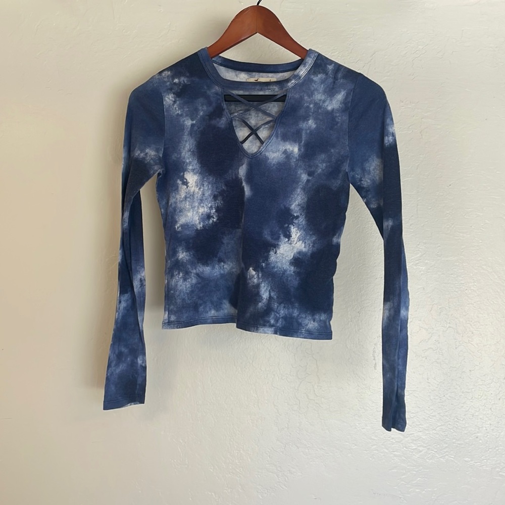 Blue & White Print Long Sleeve